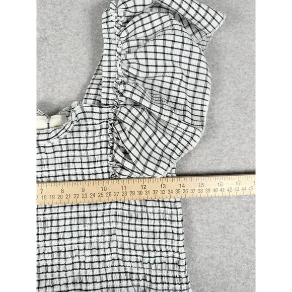 Maeve Anthropologie Shirt Womens Small Checkered Ruffle Smocked Cottagecore - Picture 4 of 6